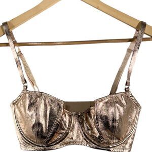 Victoria's Secret Dream Angels Push-Up Bra 32DD Rose Gold Metallic Underwire